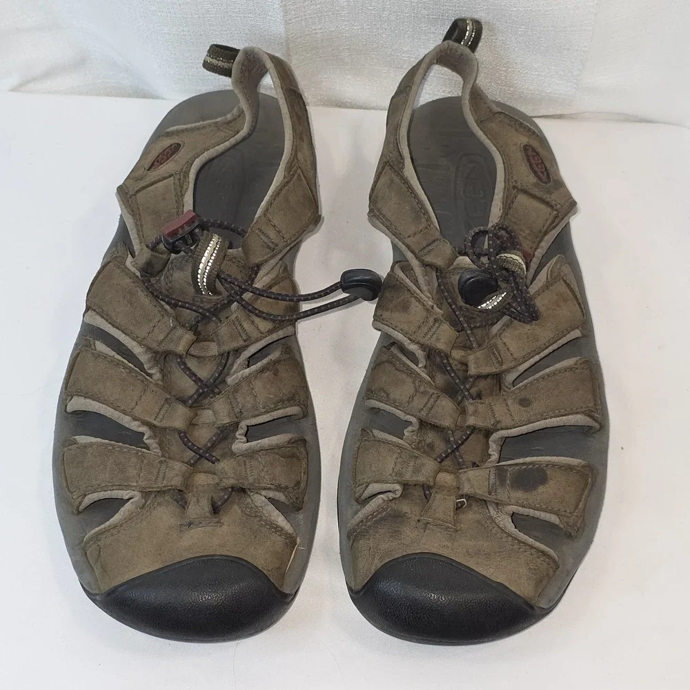 KEEN Men's Hiking Sandal US‎ 9.5 EU 42.5 Brown Leather Waterproof Cap Toe Trail